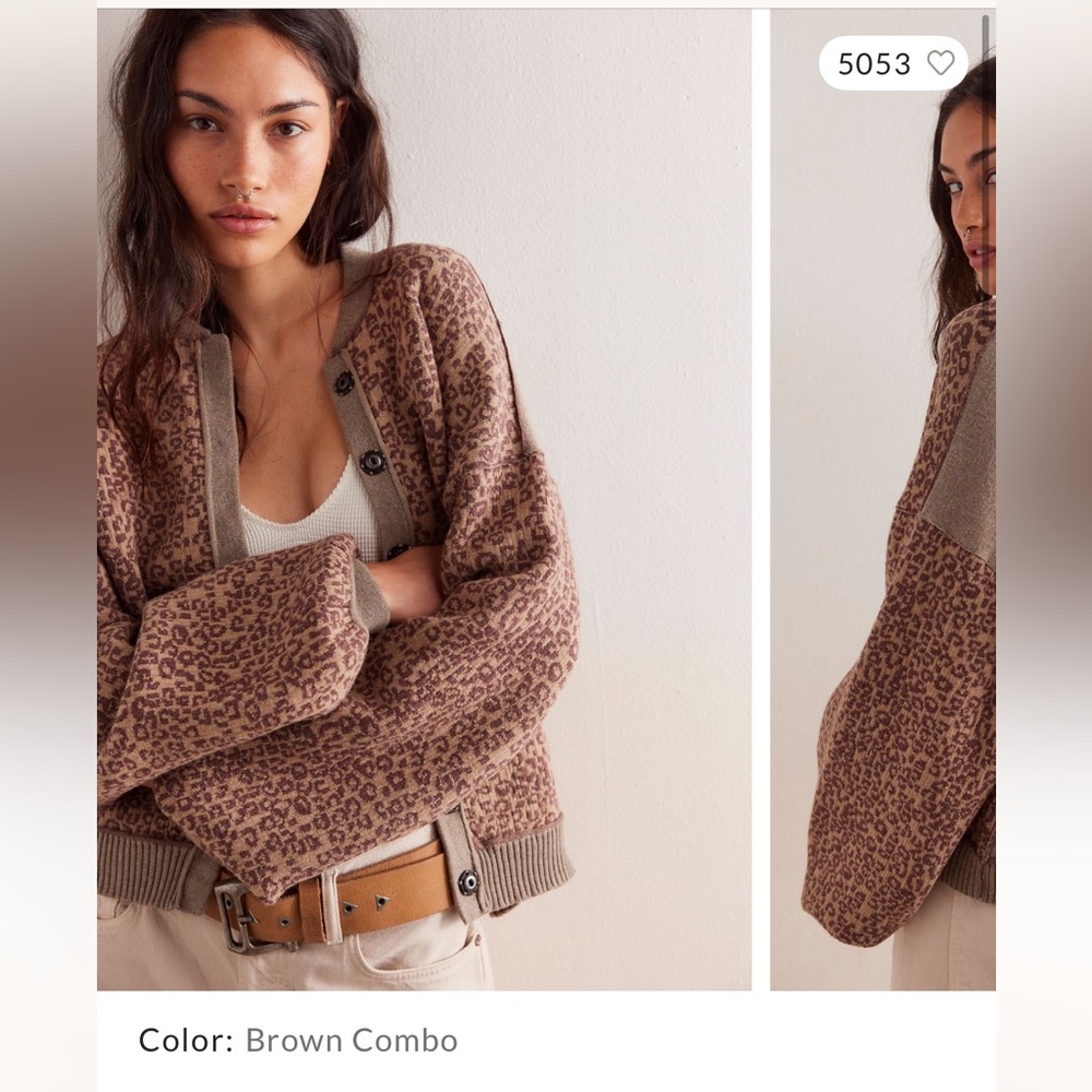 We The Free cheetah cardi